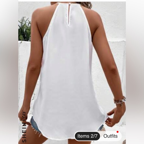 New in Bag - Shein Keyhole Neckline Asymmetrical Hem Halter Top - Picture 2 of 2